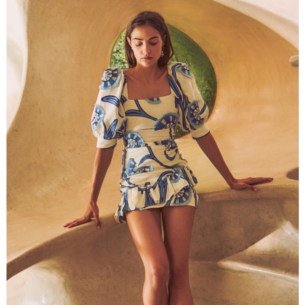 Alexis
San Paolo Embroidered Linen Mini Dress